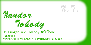 nandor tokody business card